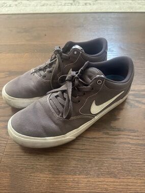 Nike SB Men’s Low-Top Sneakers - Gray with White Swoosh